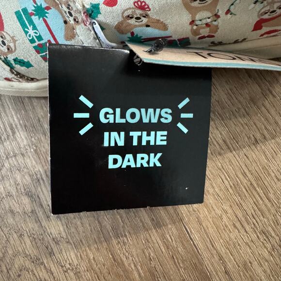 Toms Alpargata Glow In The Dark Sloth Faux Fur Lined Shoes - Picture 9 of 10